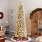 10ft. Pre-Lit Slim Flocked Montreal Fir Artificial Christmas Tree, White LED Lights